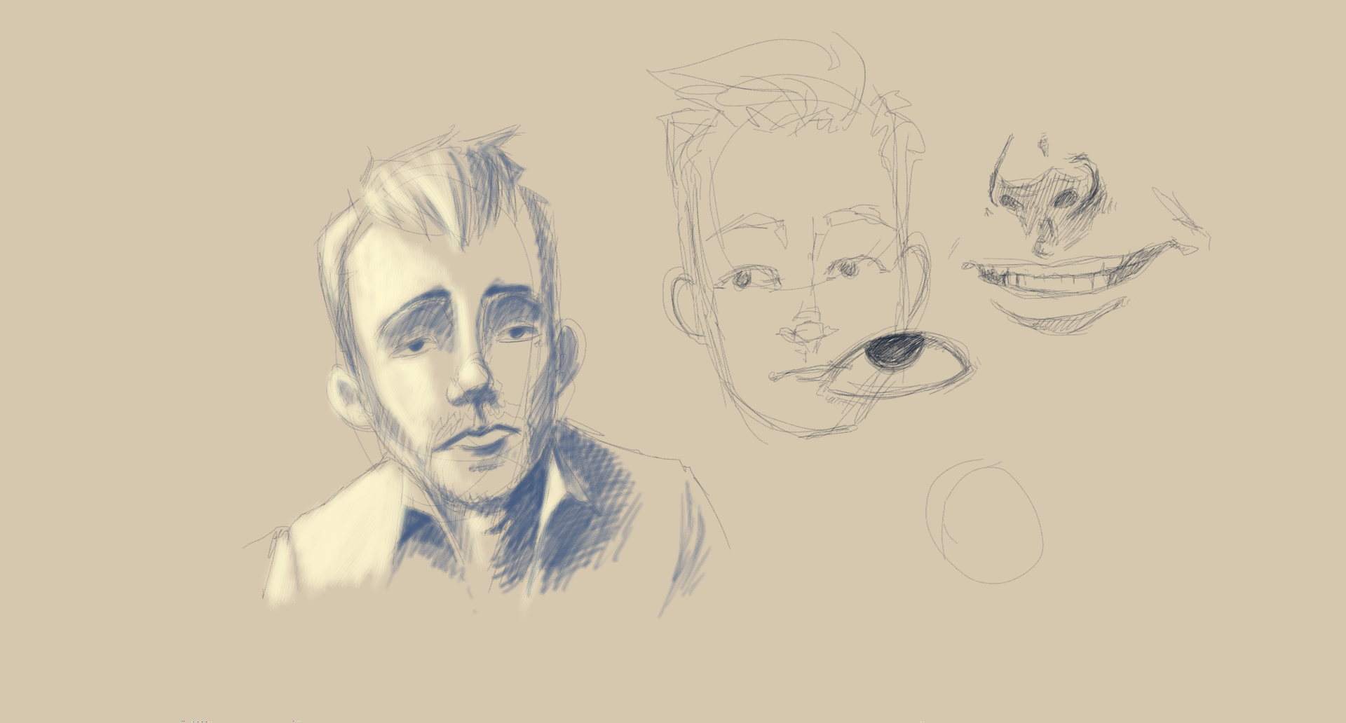 Digital sketches of faces and facial features