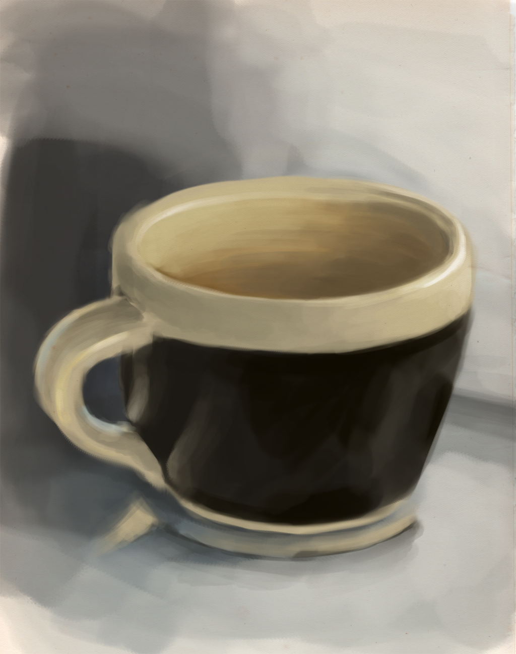 A digital illustration of a mug