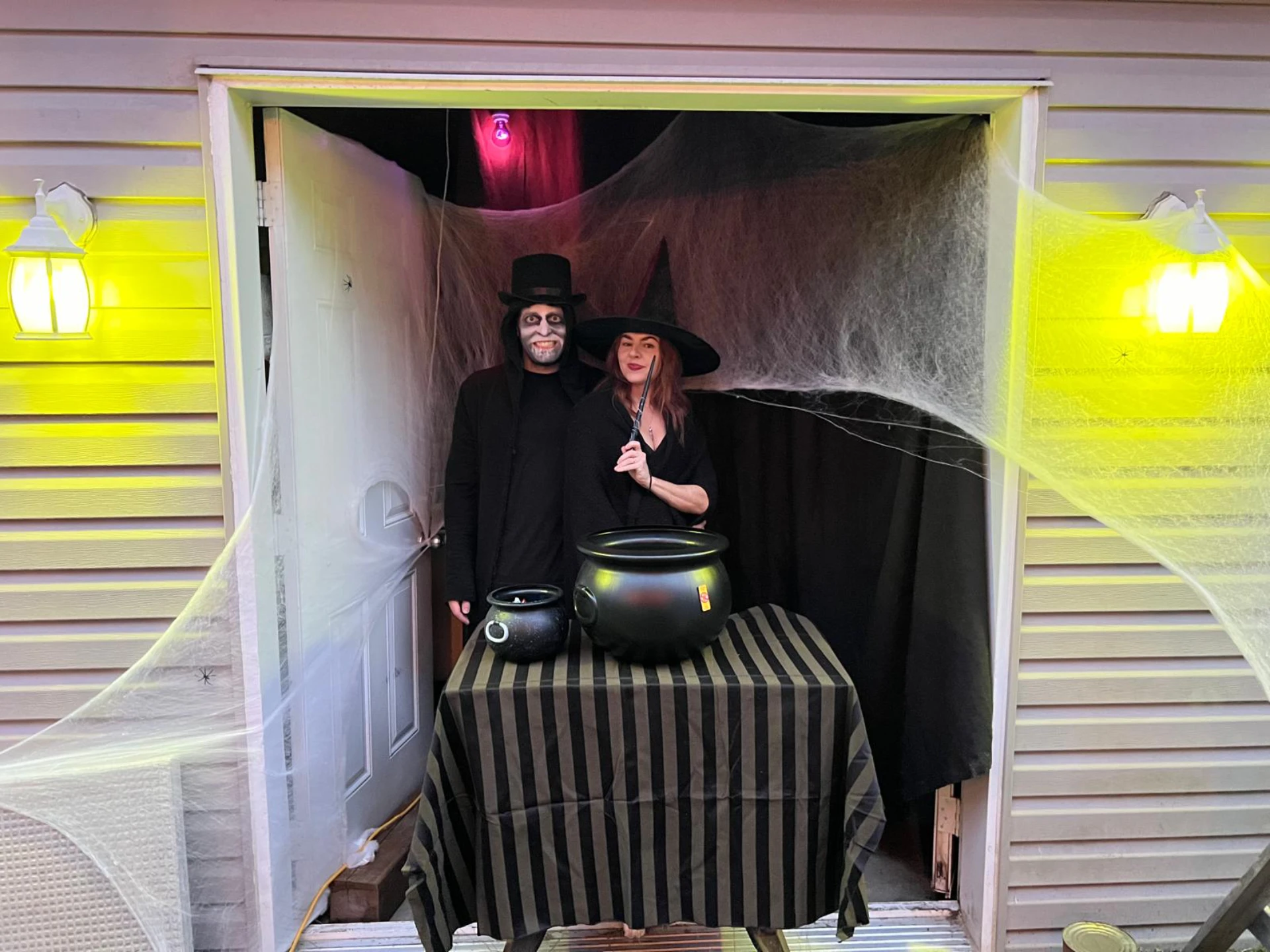 Phil accidentally dressed as the Babadook and L dressed as a witch