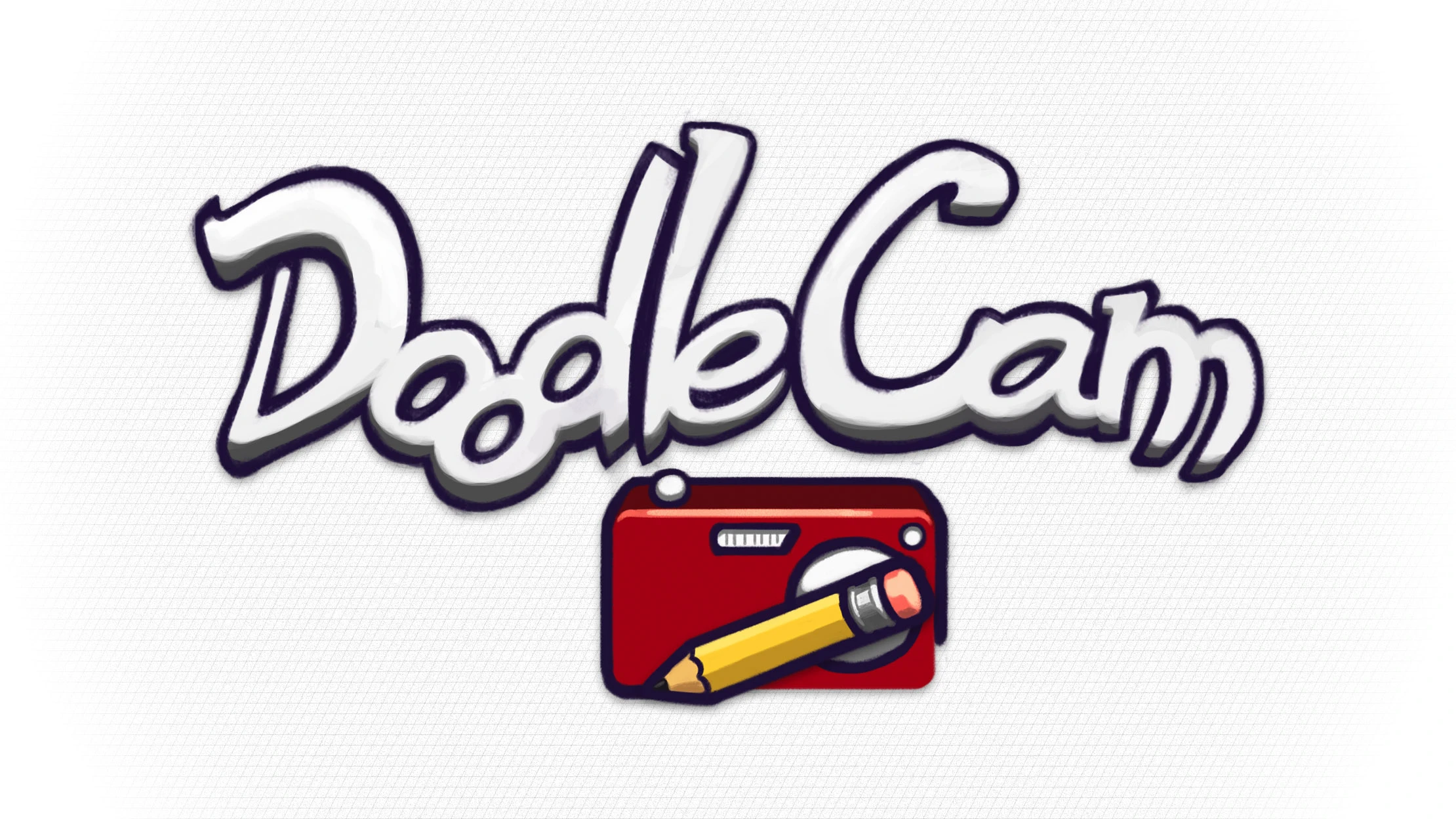 The DoodleCam logo with a pencil drawing a camera for its icon