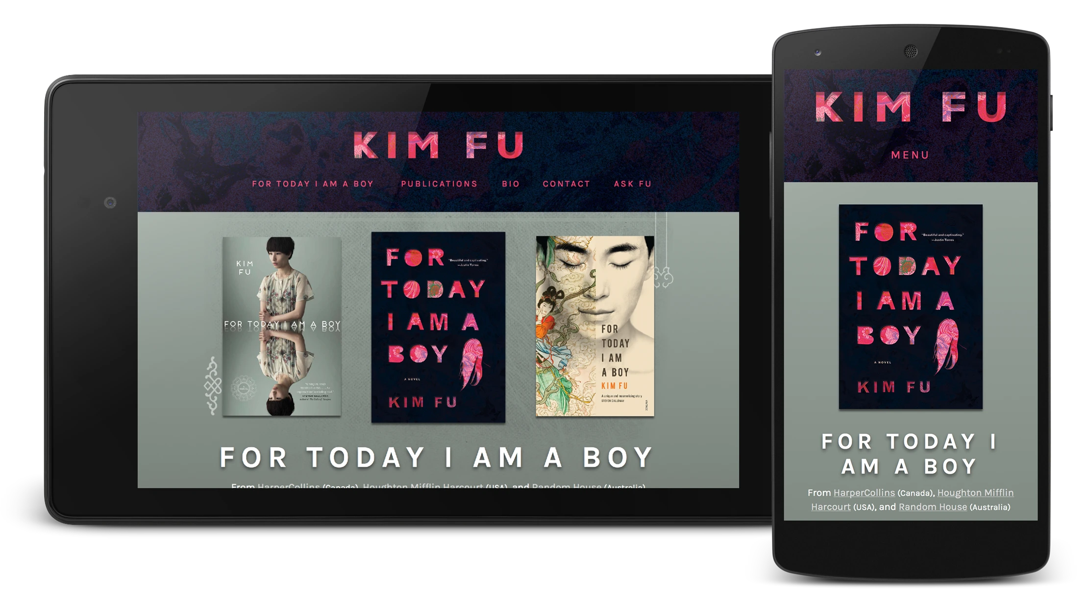 KimFu.ca scaling responsively on tablet and mobile