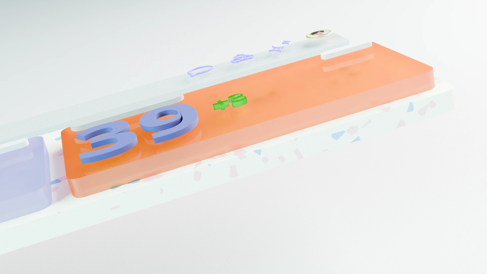 A different angle on the abstract 3D representation of the customer hub UI